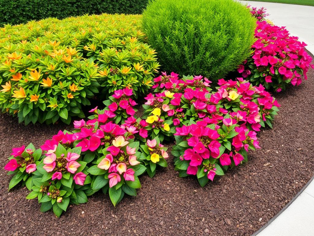 Seasonal color: multicolor impatiens install